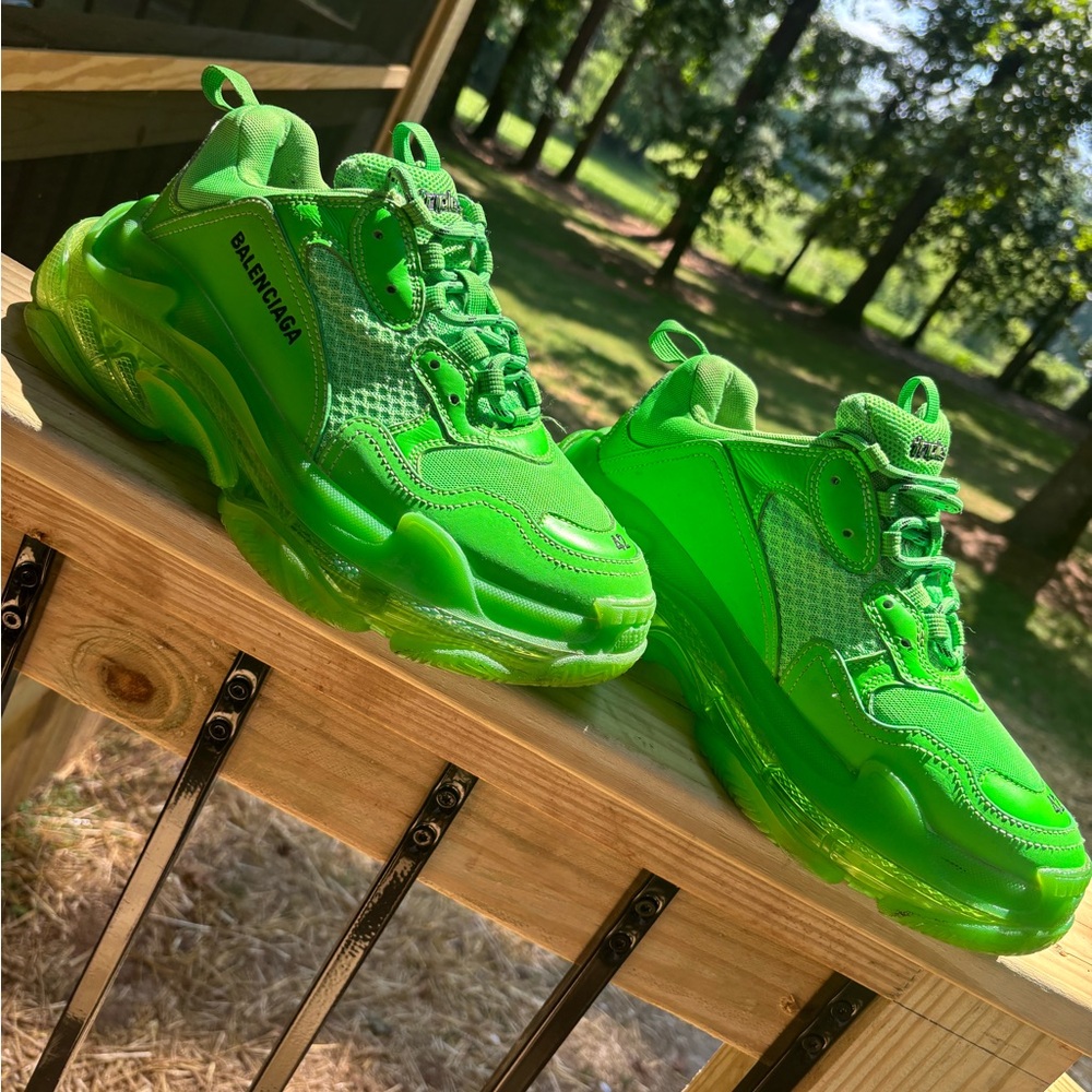 Balenciaga Triple S Neon Green Shoes